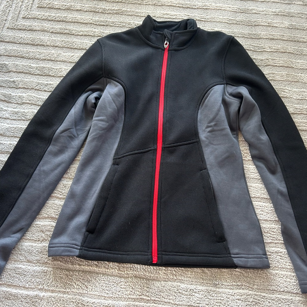 Spyder Black and Gray Jacket with Red Zipper